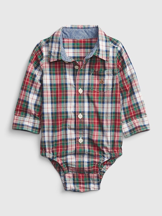 Image number 1 showing, Baby Plaid Bodysuit