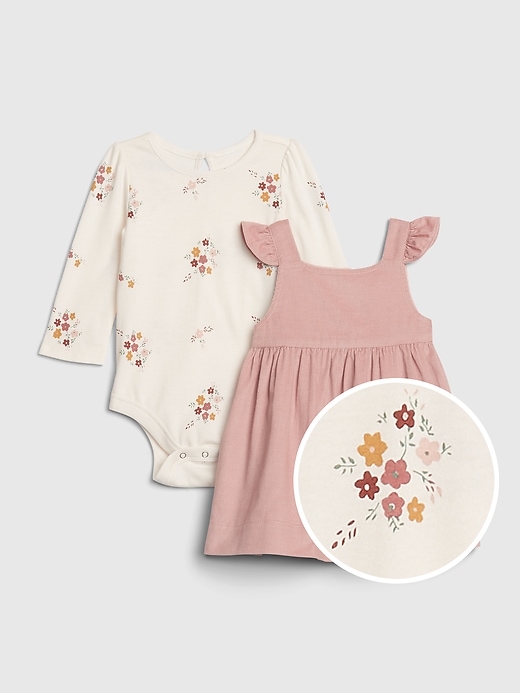 Image number 1 showing, Baby Cord Skirtall Outfit Set