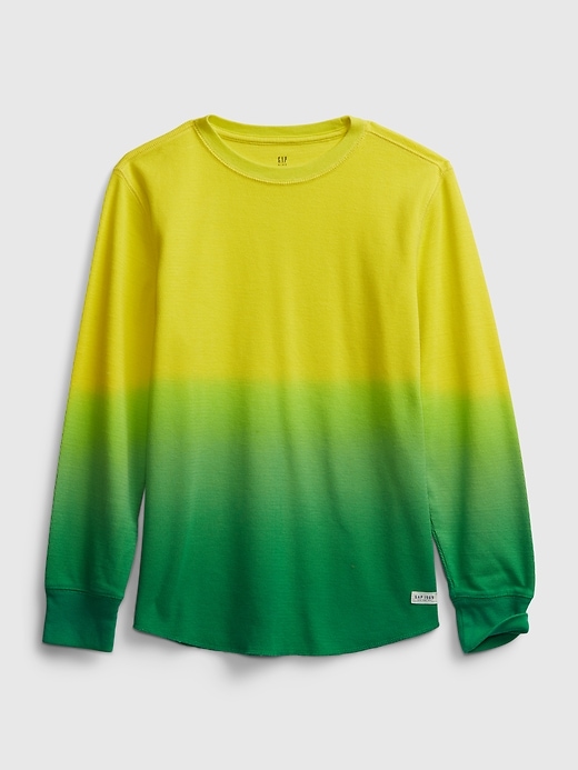 1 of 8 showing, with the color bright citron of product Kids Waffle-Knit Slub Shirt