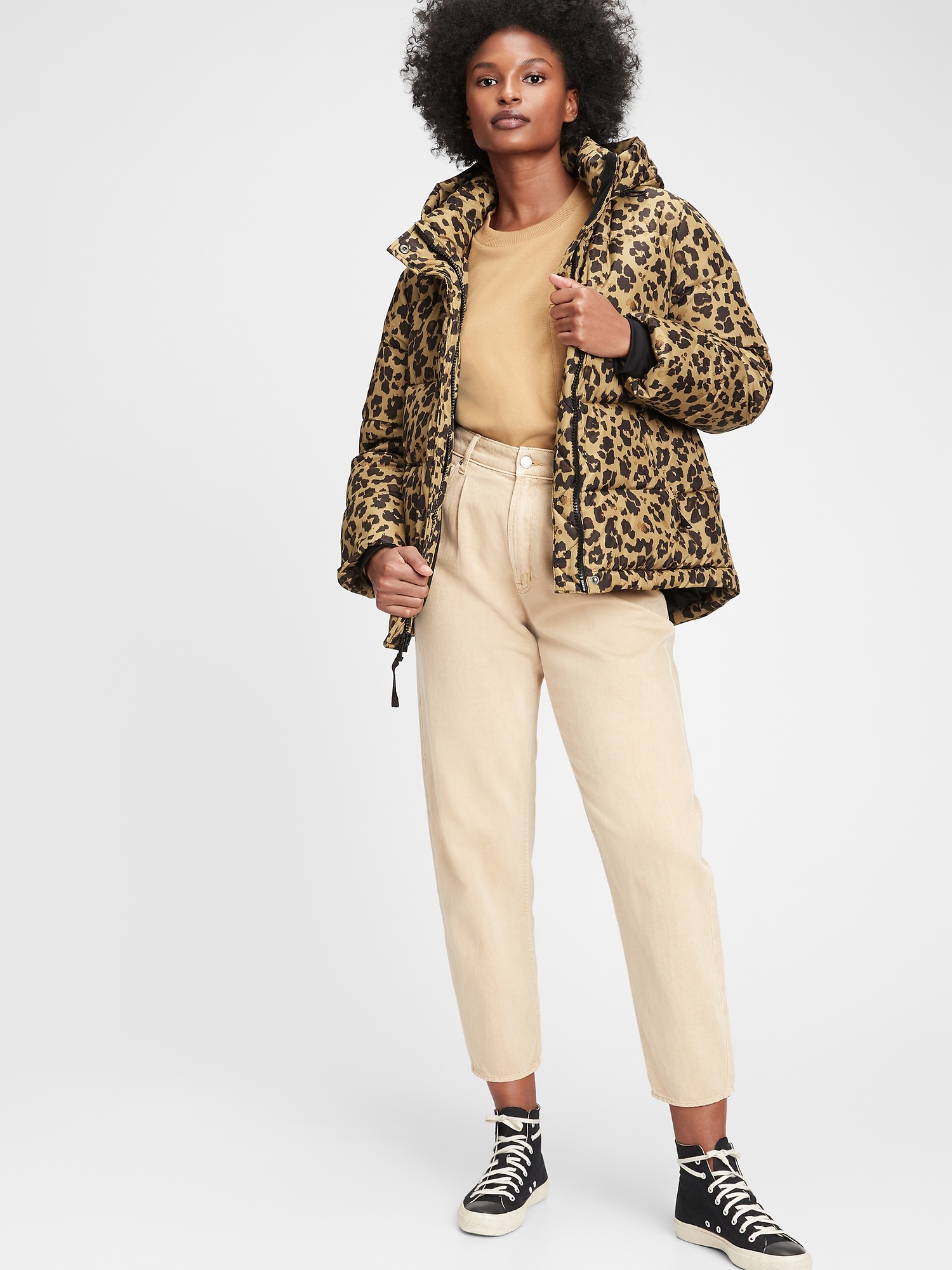 Gap leopard hot sale puffer jacket