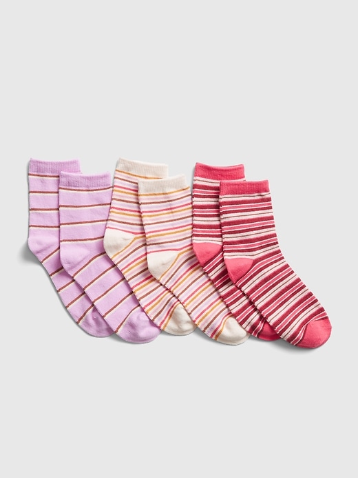 1 of 8 showing, with the color multi of product Kids Stripe Crew Socks (3-Pack)