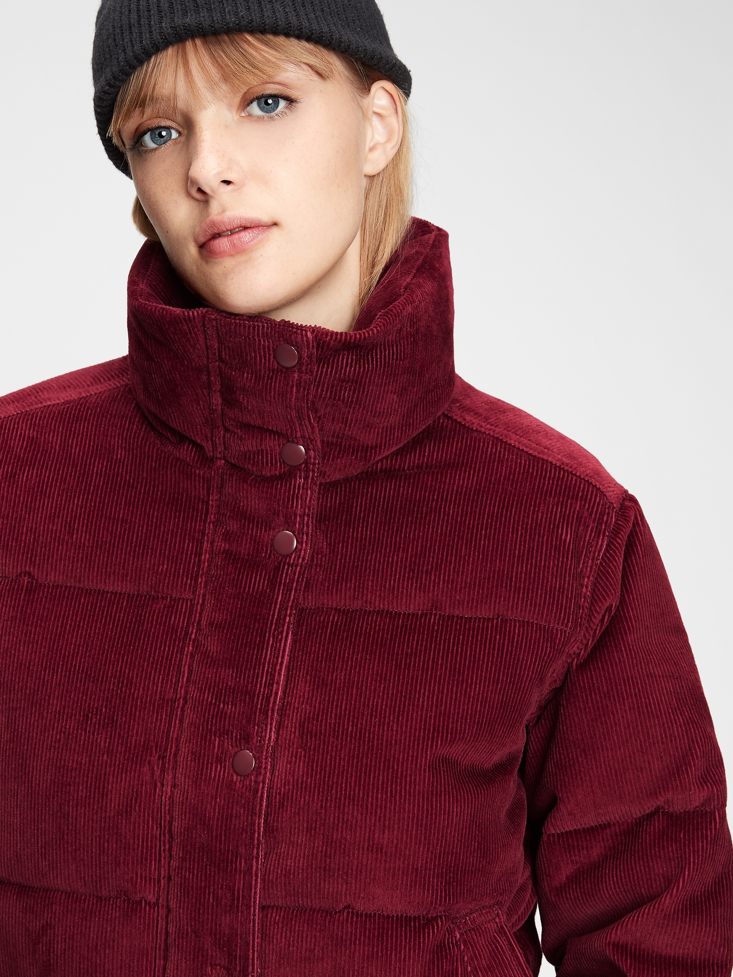 gap red puffer jacket