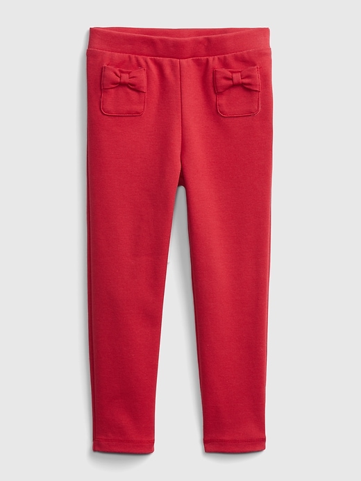 1 of 8 showing, with the color modern red of product Toddler Bow Leggings
