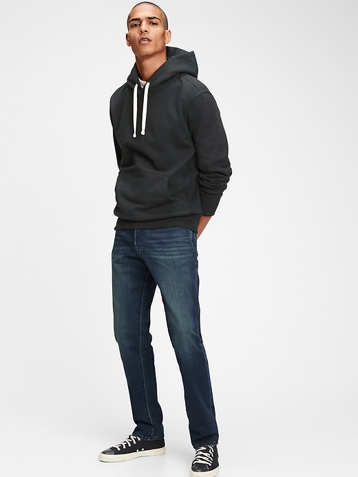 1 of 8 showing, with the color dark indigo blue of product Soft Wear Slim Jeans with GapFlex