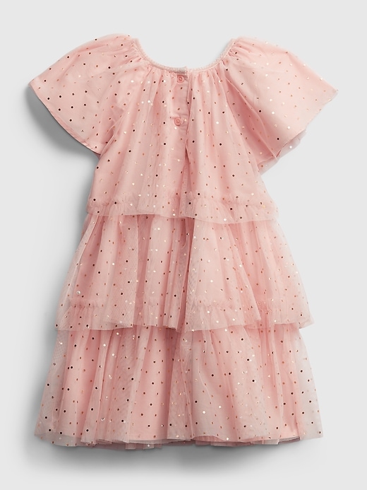2 of 8 showing, with the color pink standard of product Toddler Glitter Tiered Dress
