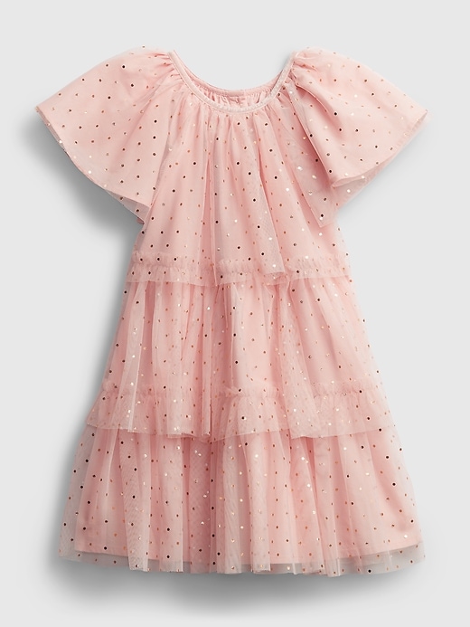 1 of 8 showing, with the color pink standard of product Toddler Glitter Tiered Dress