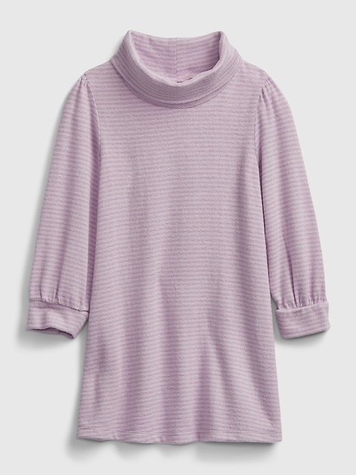 1 of 8 showing, with the color purple stripe of product Toddler Softspun Turtleneck Dress