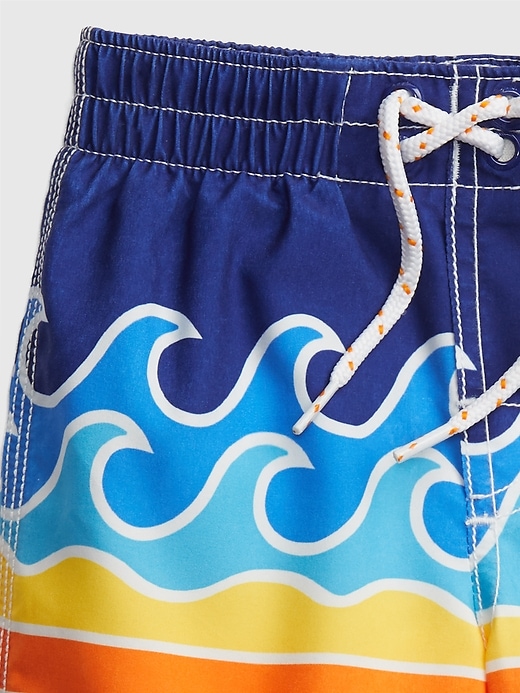 Image number 3 showing, Toddler Wave Graphic Swim Trunks