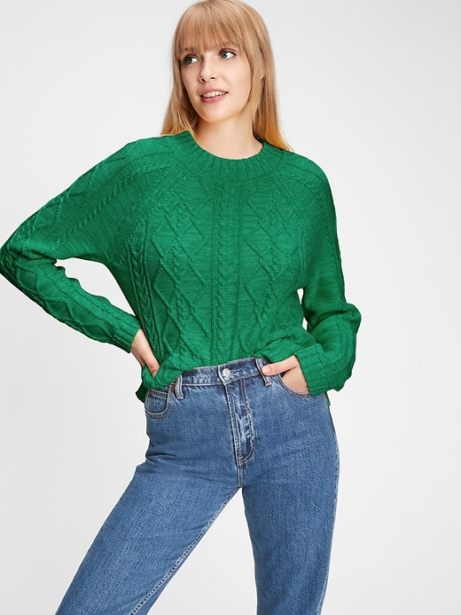 Image number 10 showing, Cable Knit Crewneck Sweater