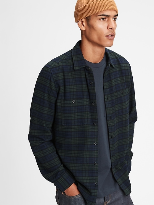 View large product image 1 of 1. Pocket Flannel Shirt in Standard Fit