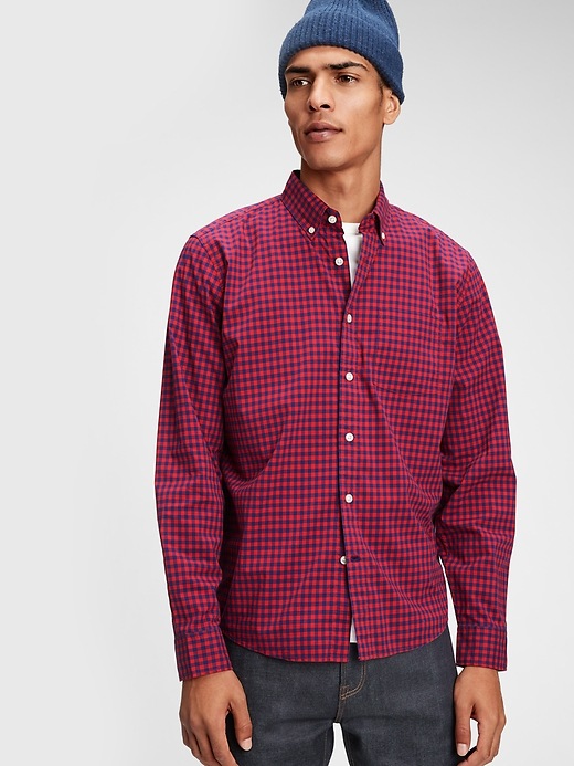 Image number 8 showing, Lived-In Stretch Poplin Shirt in Untucked Fit