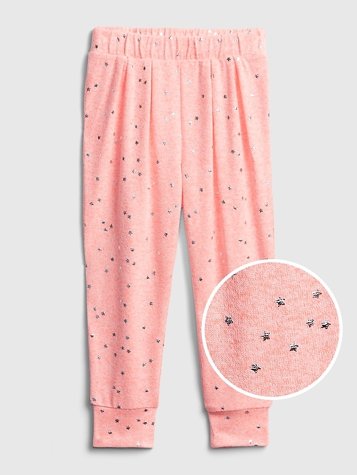 1 of 8 showing, with the color pink stars of product Toddler Softspun Print Pull-On Joggers