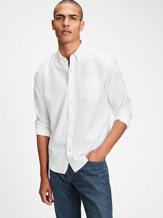 Image number 1 showing, Lived-In Stretch Oxford Shirt in Untucked Fit