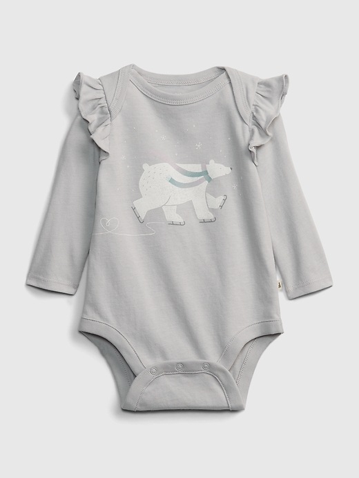 Image number 1 showing, Baby Organic Cotton Polar Bear Graphic Bodysuit