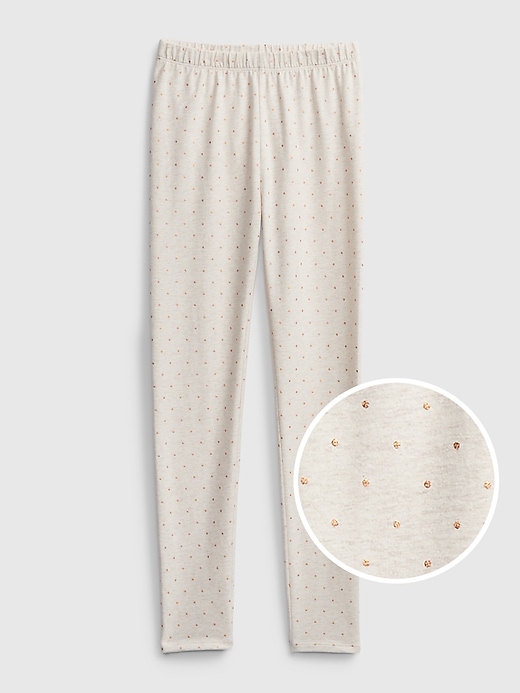 1 of 8 showing, with the color oatmeal heather of product Kids Print Leggings