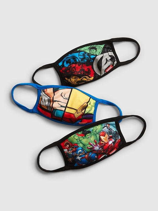 1 of 8 showing, with the color multi avengers of product Kids Marvel Face Mask (3-Pack)