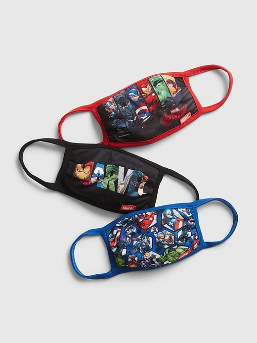 1 of 8 showing, with the color multi marvel of product Kids Marvel Face Mask (3-Pack)