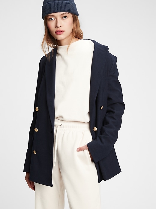 1 of 8 showing, with the color navy blue of product Double-Breasted Blazer
