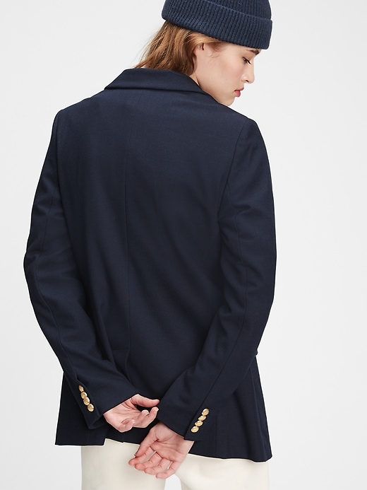 2 of 8 showing, with the color navy blue of product Double-Breasted Blazer