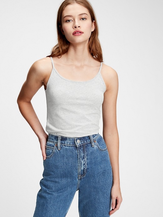 1 of 8 showing, with the color grey heather of product Scoopneck Layering Cami