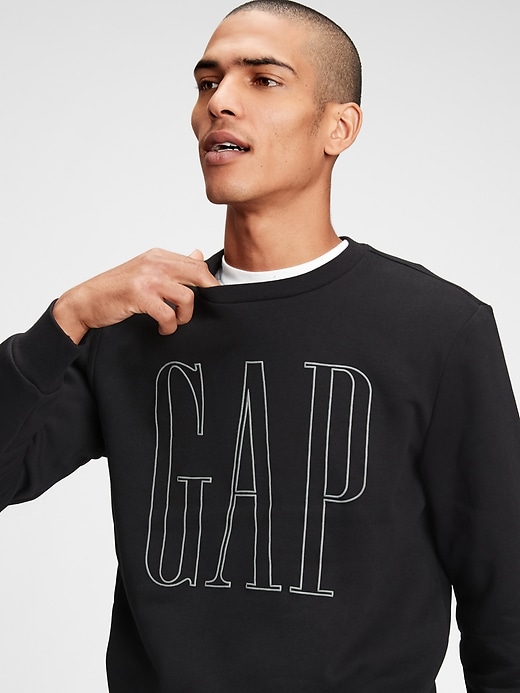 1 of 8 showing, with the color true black of product Gap Logo Crewneck Sweatshirt