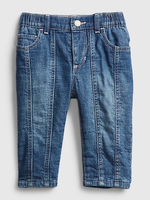 Image number 1 showing, Baby Bubble Lined Pull-On Jeans