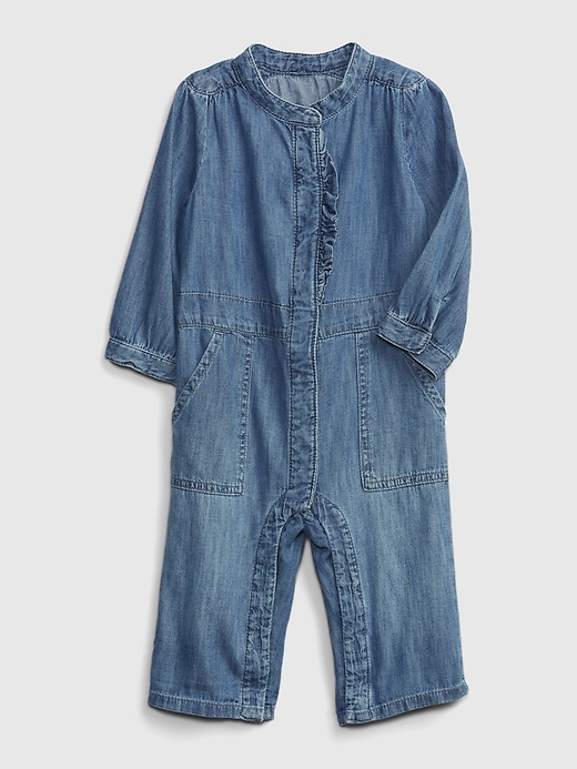 Image number 1 showing, Baby Denim Jumper One-Piece