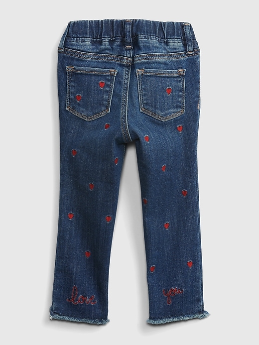Image number 2 showing, Toddler Embroidered Heart Skinny Ankle Pull-On Jeggings with Washwell&#153