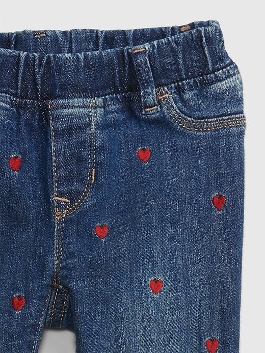 Image number 3 showing, Toddler Embroidered Heart Skinny Ankle Pull-On Jeggings with Washwell&#153