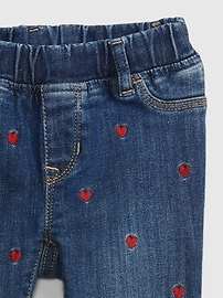 View large product image 3 of 3. Toddler Embroidered Heart Skinny Ankle Pull-On Jeggings with Washwell&#153