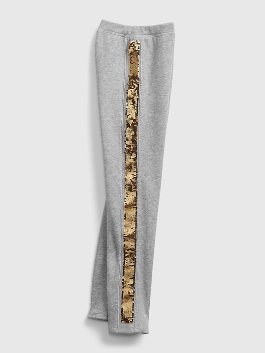 2 of 8 showing, with the color grey heather of product Kids Coziest Fleece Lined Leggings