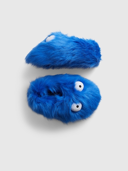 1 of 8 showing, with the color bright blue of product Kids Monster Slippers