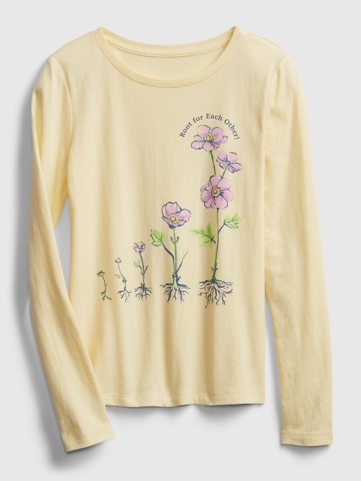 1 of 8 showing, with the color yellow of product Kids 100% Organic Cotton Graphic T-Shirt