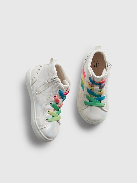 View large product image 2 of 2. Toddler Rainbow High-Tops
