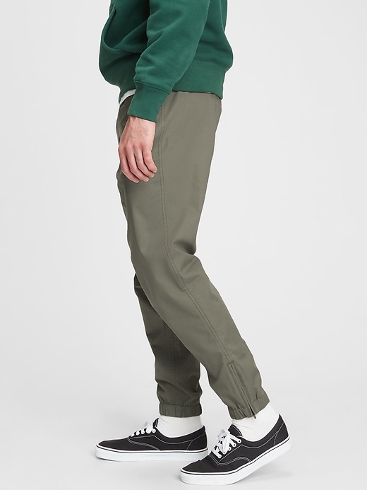 Image number 1 showing, Organic Zip-Woven Joggers