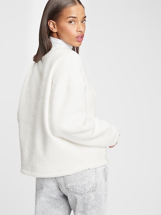 2 of 8 showing, with the color milk white of product Sherpa Crewneck Sweatshirt