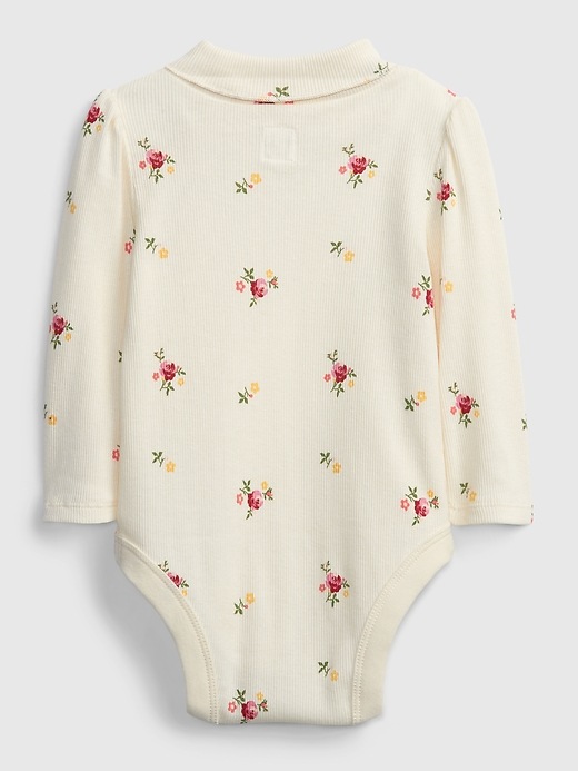 2 of 8 showing, with the color ivory frost of product Baby Floral Bodysuit