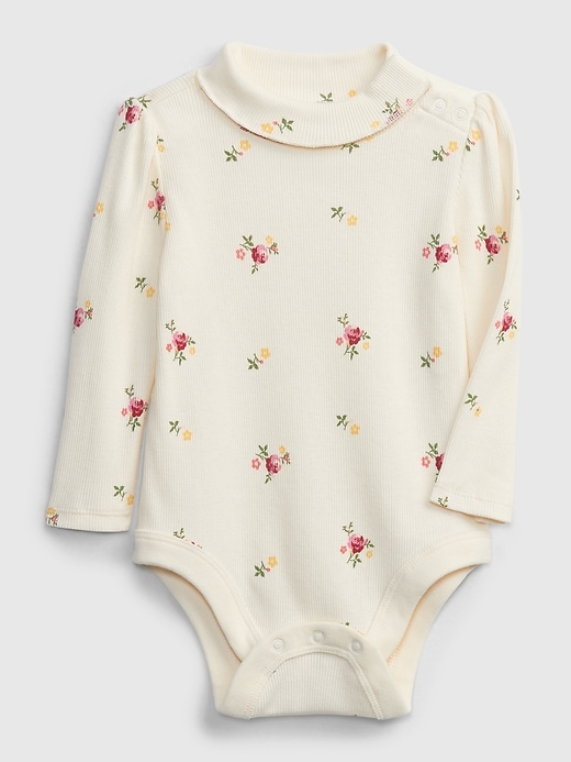1 of 8 showing, with the color ivory frost of product Baby Floral Bodysuit