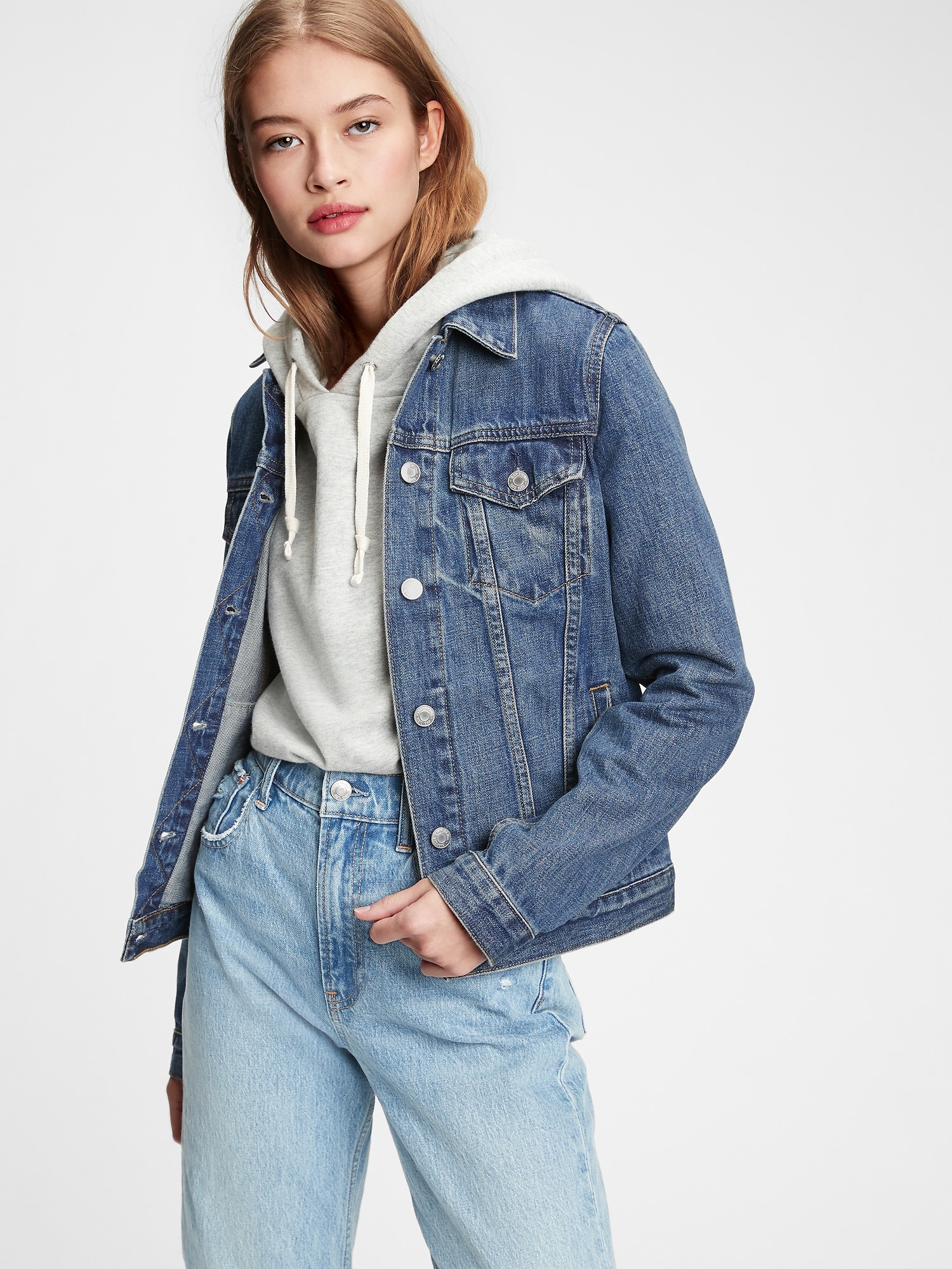 gap white denim jacket