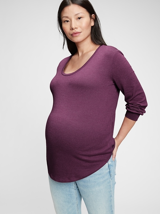 Image number 7 showing, Maternity Softspun Scoopneck T-Shirt
