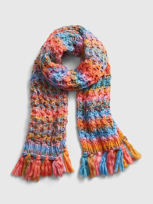 1 of 8 showing, with the color rainbow multi of product Honeycomb Scarf