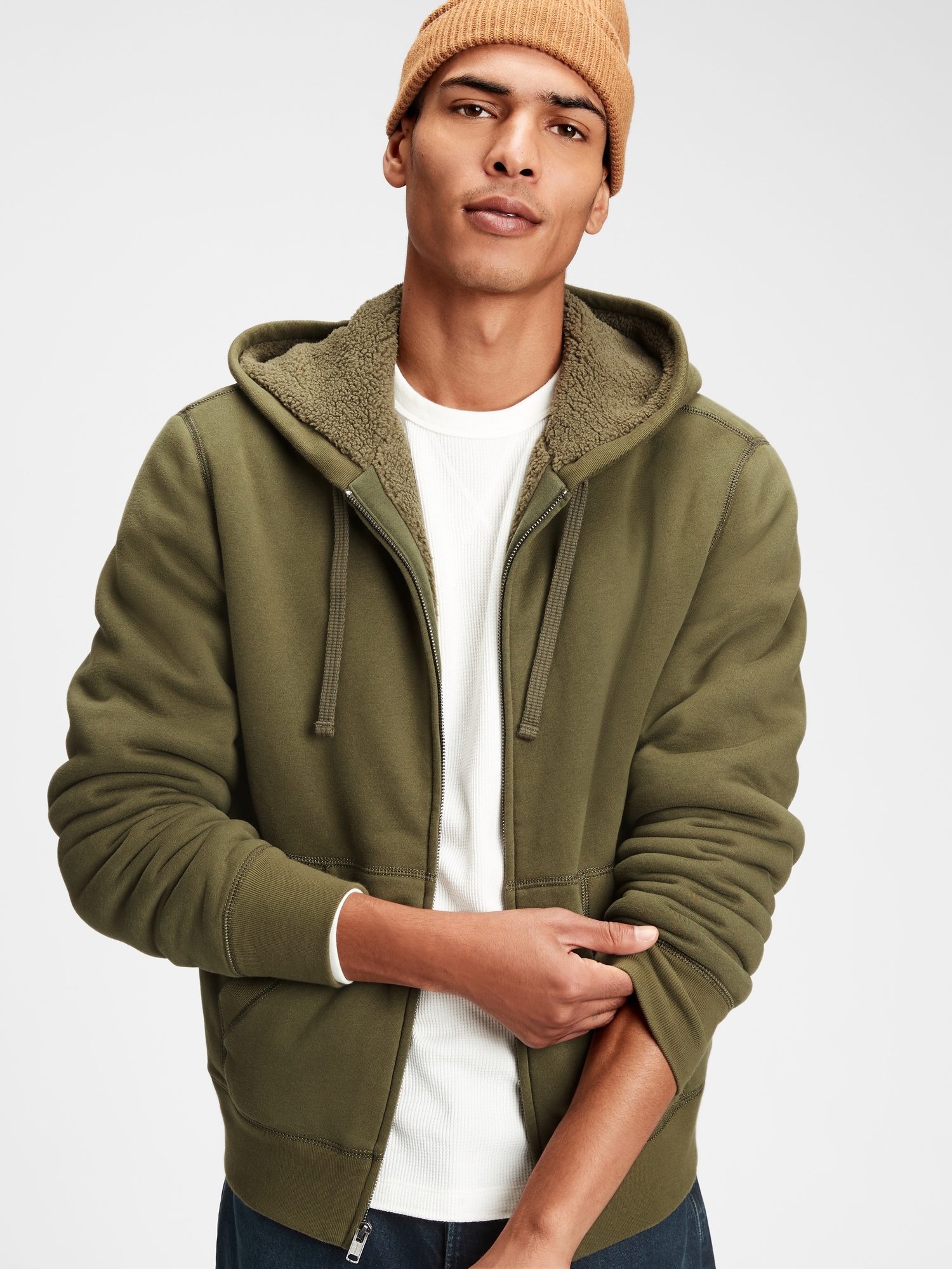 Vintage soft top sherpa hoodie
