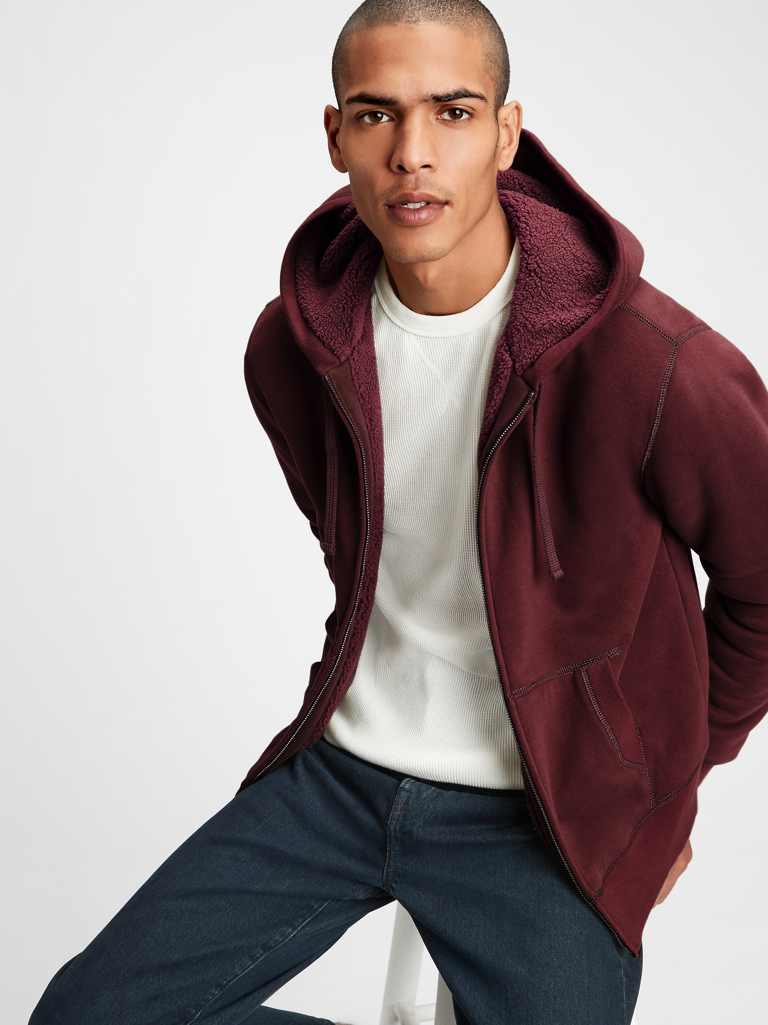 Vintage soft sherpa hoodie 2025