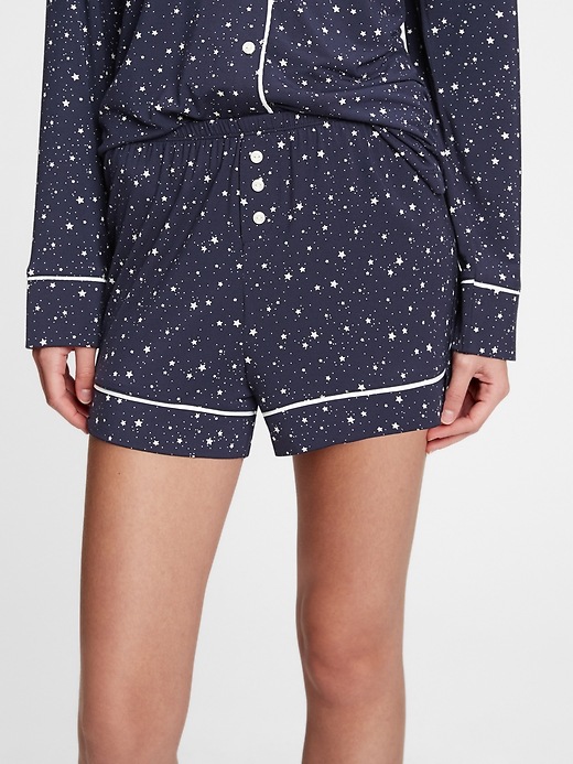 1 of 8 showing, with the color navy blue stars of product Adult Truesleep Print Shorts in Modal