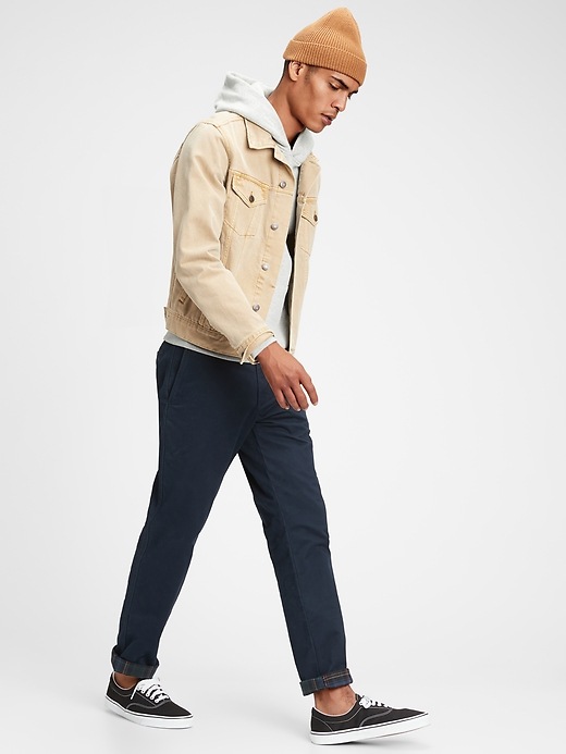 Image number 3 showing, Slim Flannel-Lined Khaki Pants with GapFlex