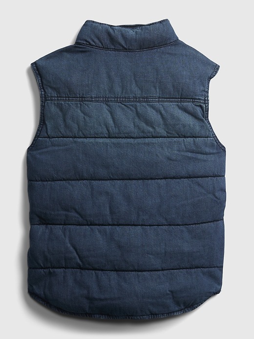 Image number 3 showing, Teen 100% Organic Cotton Denim Puffer Vest with Washwell&#153