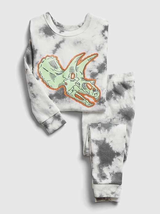 Image number 1 showing, babyGap Glow-In-The-Dark Tie-Dye Dinosaur PJ Set