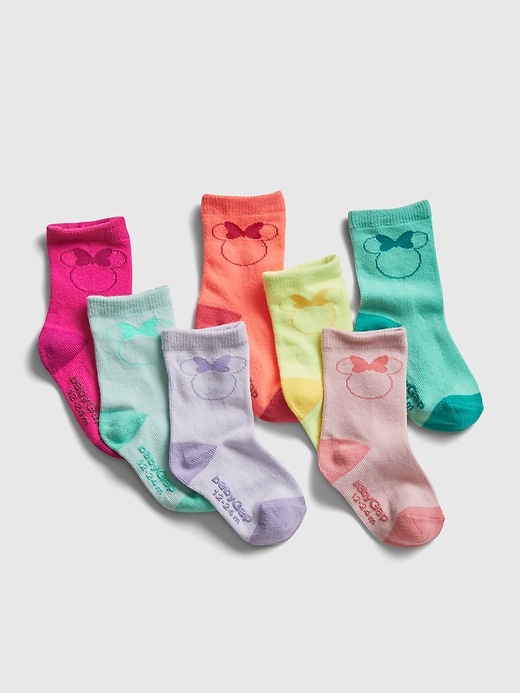 View large product image 1 of 1. babyGap &#124 Disney Minnie Mouse Crew Socks (7-Pack)