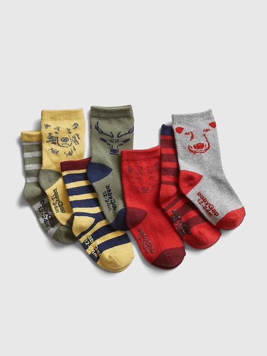 View large product image 1 of 1. Toddler Critter Crew Socks (7-Pack)