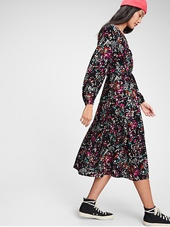 gap blue floral dress